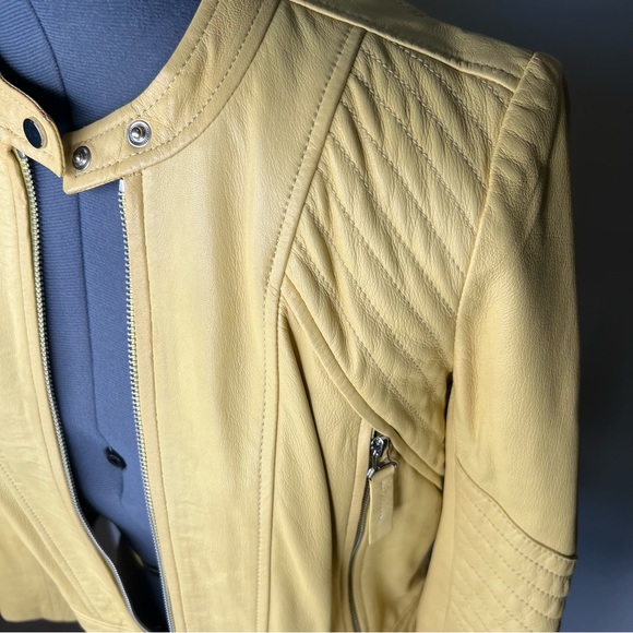 Rebecca Taylor Yellow Lamb Leather Jacket - Picture 12 of 14